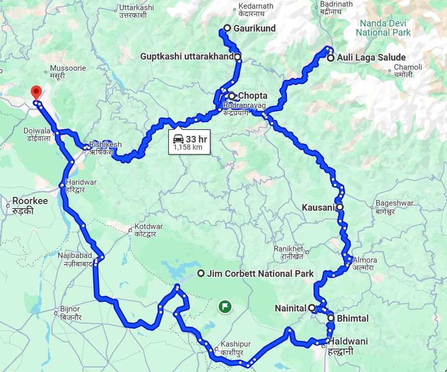 kedarnath kausani nainital and corbett tour